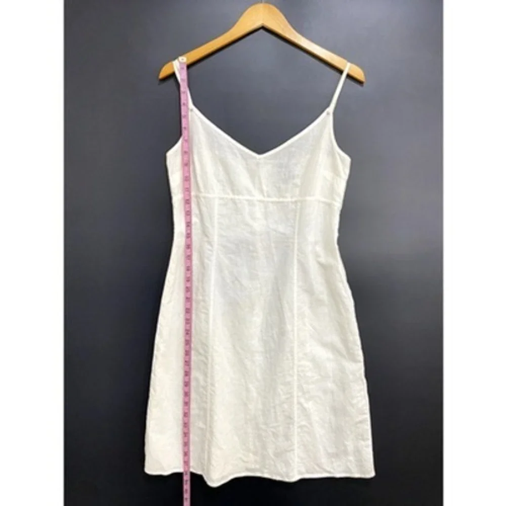 H&M Dress Kids 10 White Linen Blend Slip Mini Sundress Spaghetti Strap Neutral‎